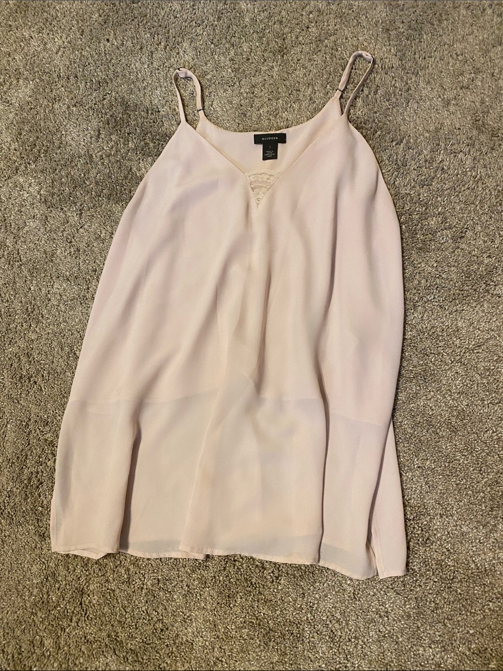 Ann Taylor Blush Pink Lace-Accent Cami
